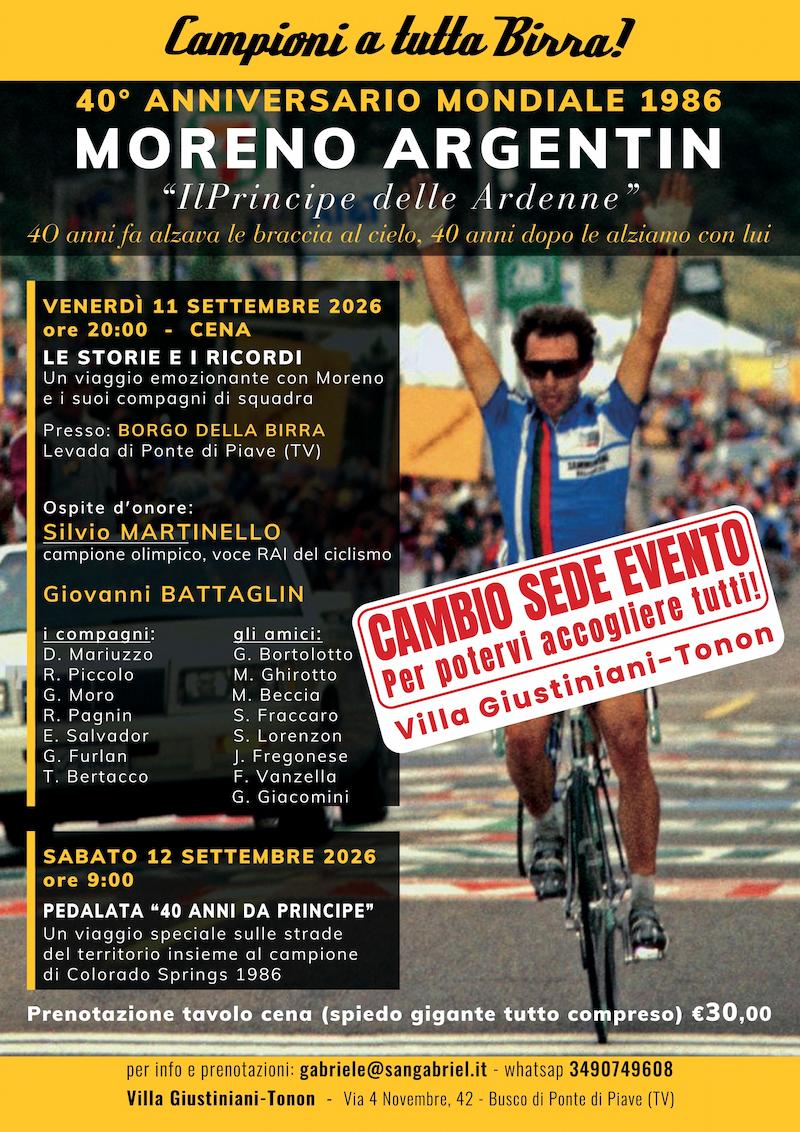Locandina Argentin A3 rev4 cambio sede Evento Moreno Argentin cambio sede